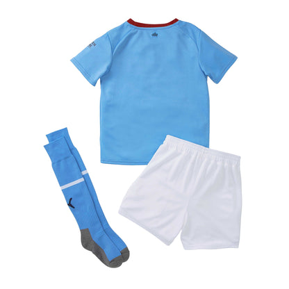 Blue-Red - Back - Puma Childrens-Kids Manchester City FC Top & Bottom Set