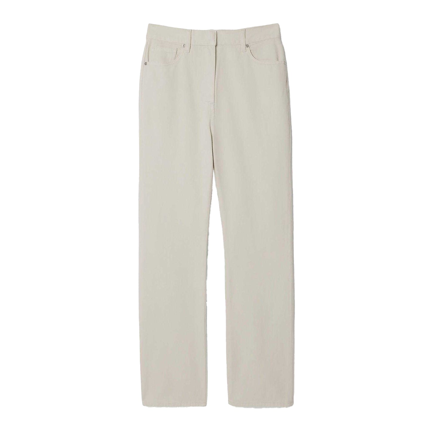 Grey - Front - Lacoste Womens-Ladies Twill 5 Pockets Trousers
