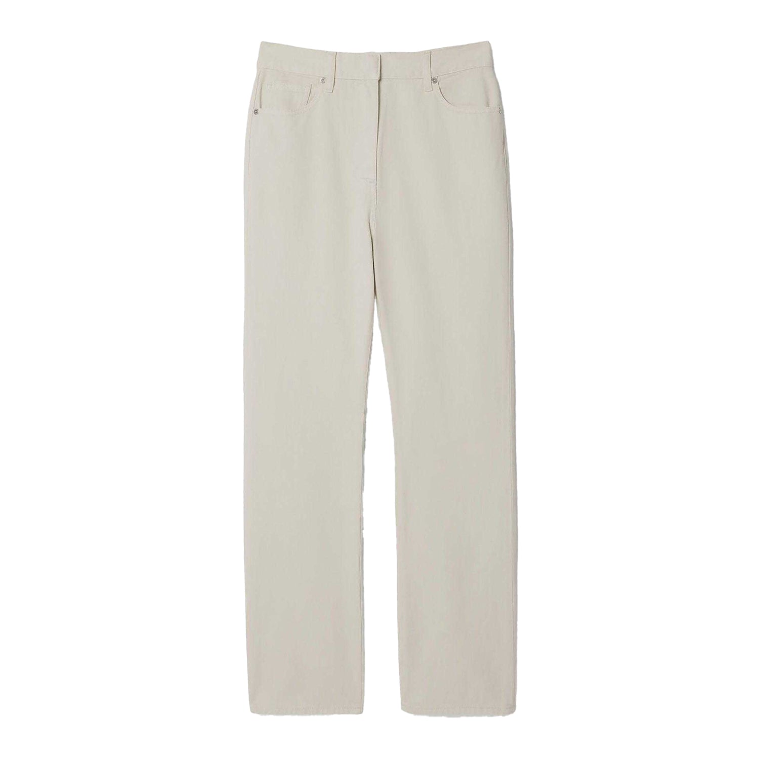 Grey - Front - Lacoste Womens-Ladies Twill 5 Pockets Trousers