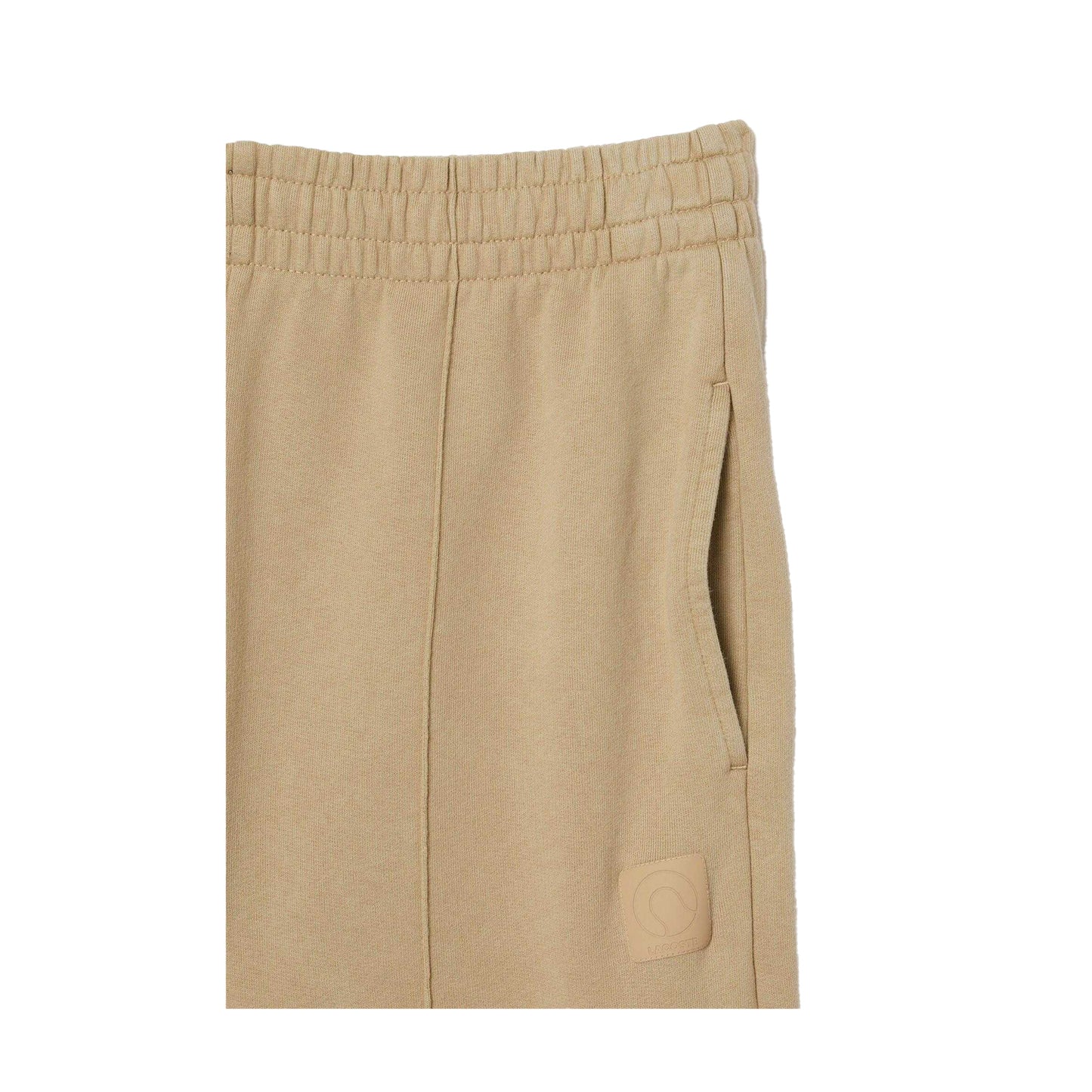 Cream - Back - Lacoste Womens-Ladies Badge Jogging Bottoms