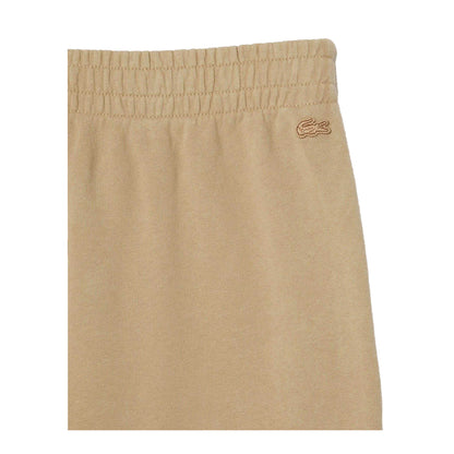 Cream - Side - Lacoste Womens-Ladies Badge Jogging Bottoms