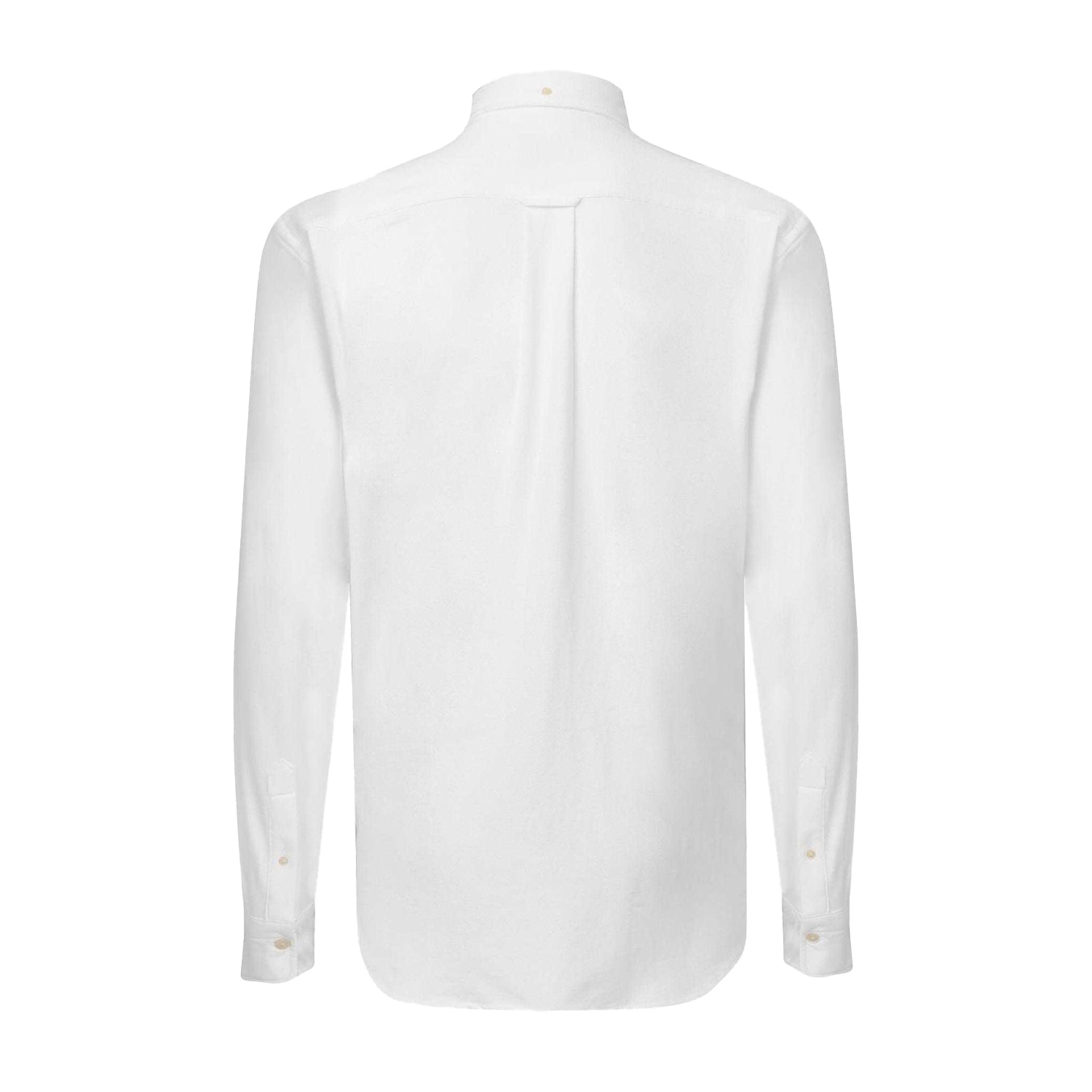White - Back - Gant Mens Pique Jersey Regular Long-Sleeved Shirt