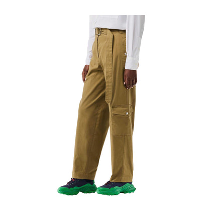 Brown - Side - Lacoste Womens-Ladies Gabardine Cargo Trousers
