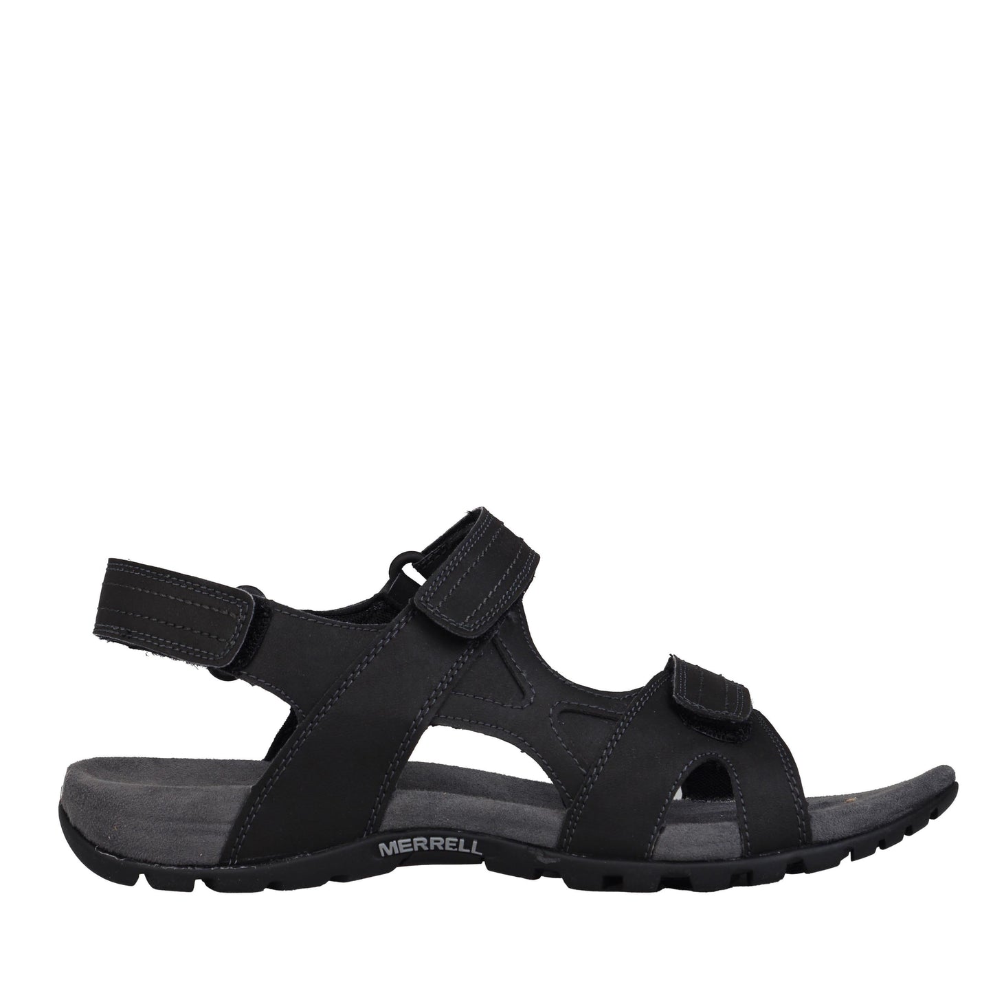 Black - Front - Merrell Unisex Adult Full Grain Leather Sandals