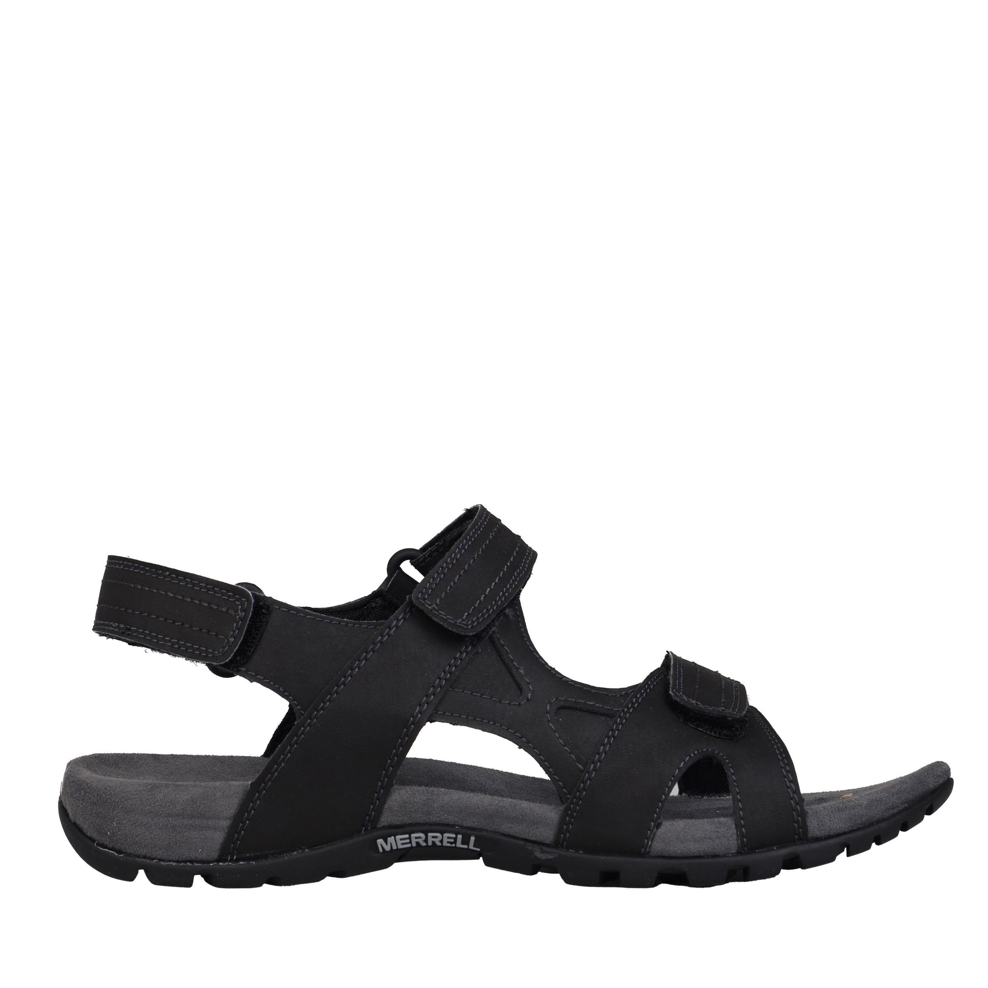 Black - Front - Merrell Unisex Adult Full Grain Leather Sandals
