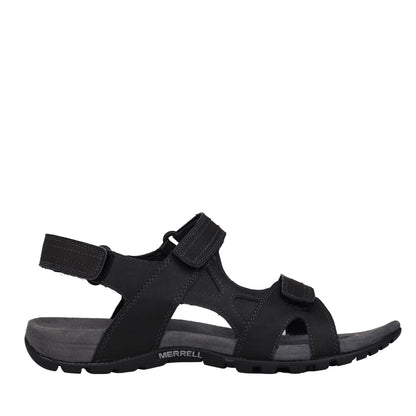 Black - Front - Merrell Unisex Adult Full Grain Leather Sandals
