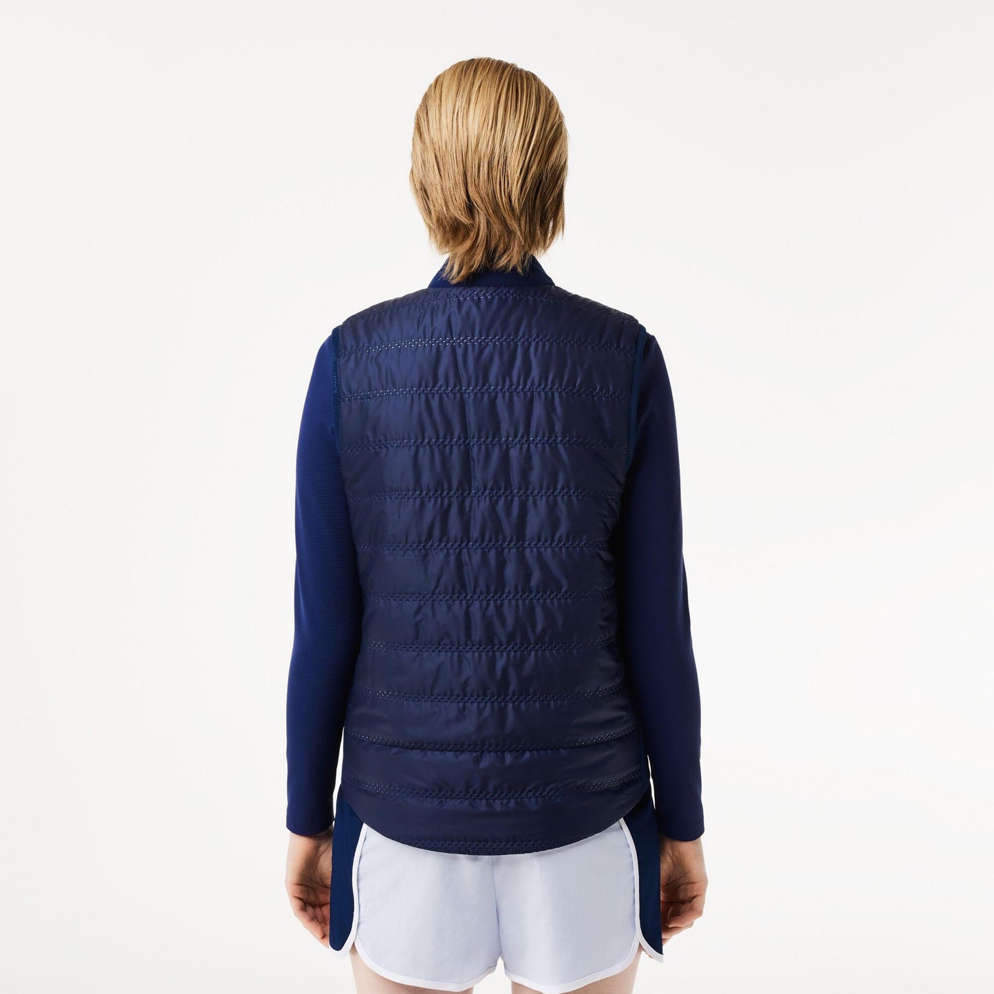 Navy - Back - Lacoste Womens-Ladies Full Zip Gilet