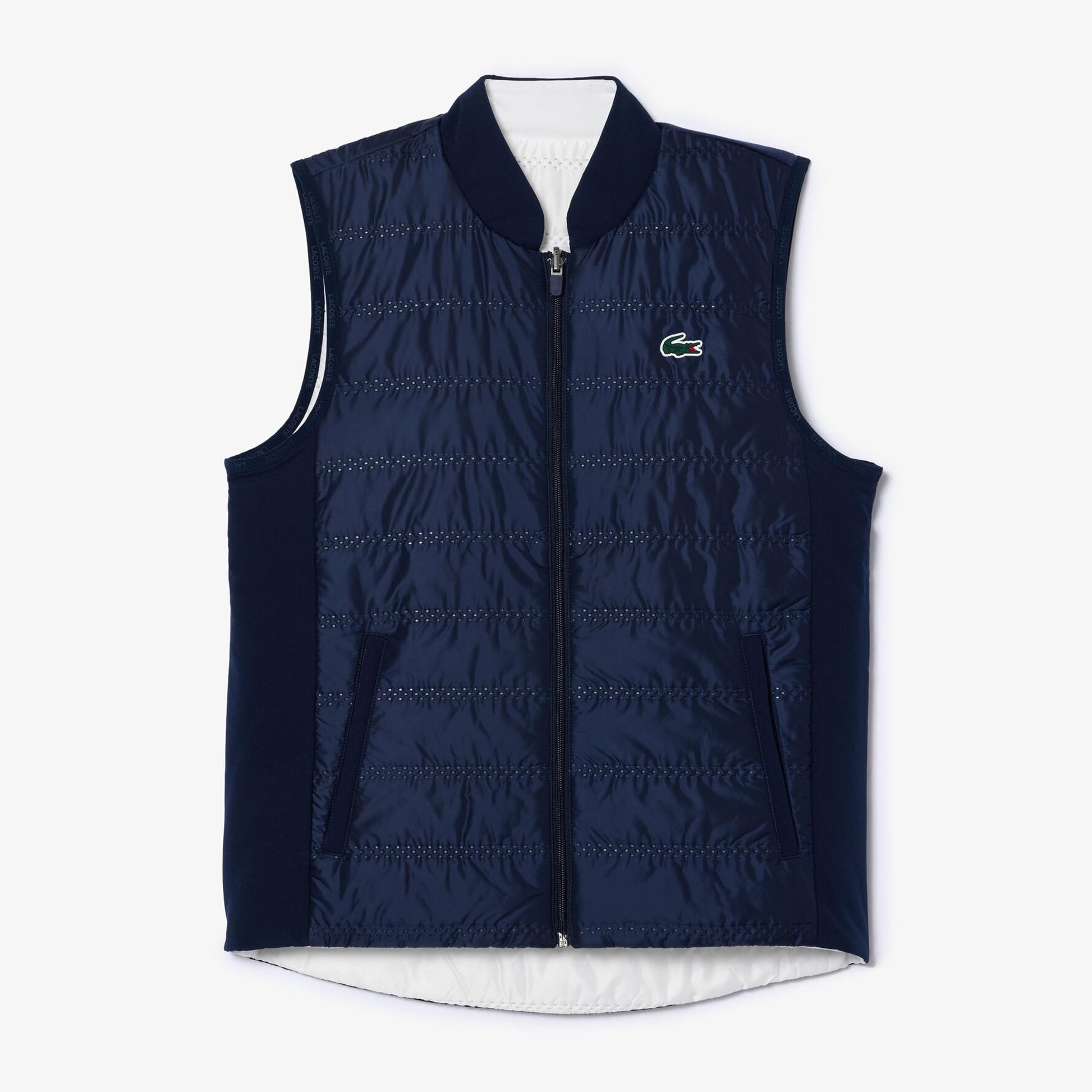 Navy - Front - Lacoste Womens-Ladies Full Zip Gilet