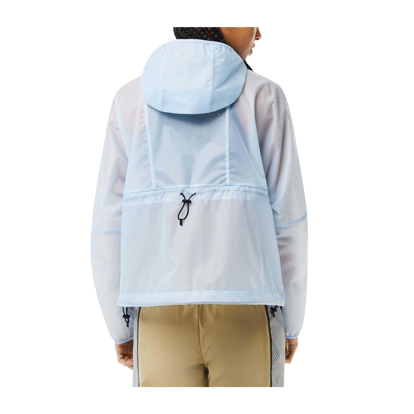 Blue - Back - Lacoste Womens-Ladies Transparent Wind Jacket