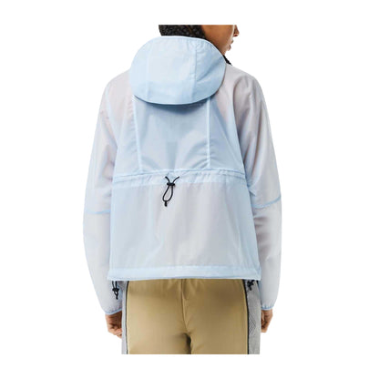 Blue - Back - Lacoste Womens-Ladies Transparent Wind Jacket