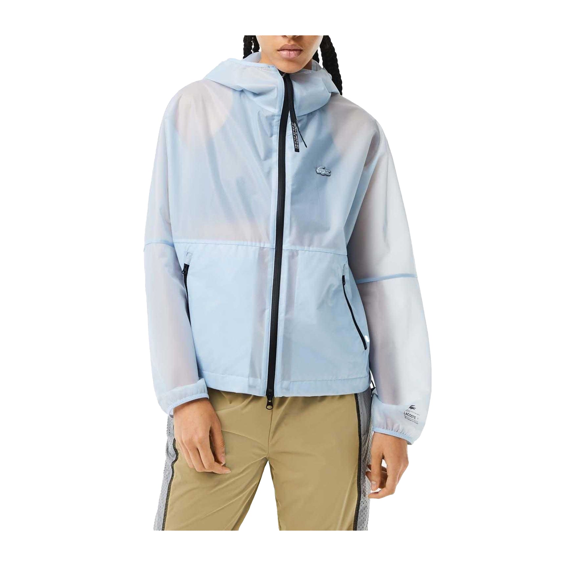 Blue - Lifestyle - Lacoste Womens-Ladies Transparent Wind Jacket