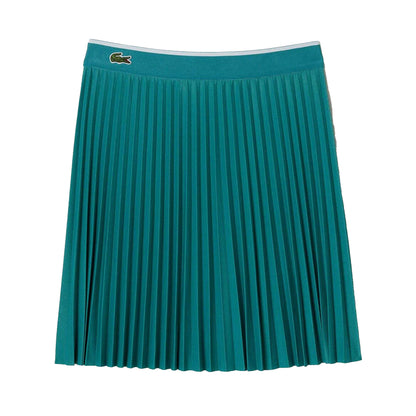 Green - Front - Lacoste Womens-Ladies Pleated Elasticated Waist Skirt