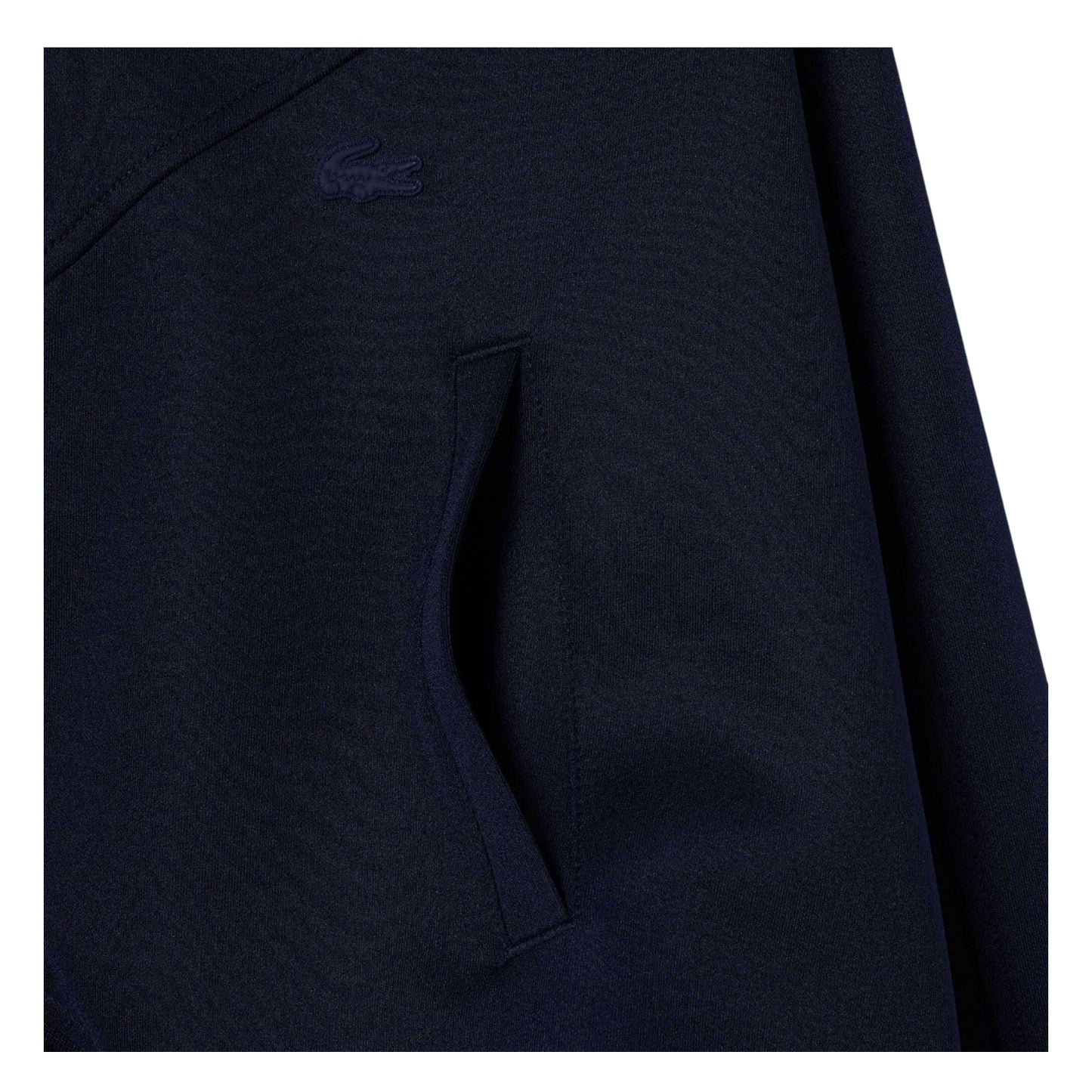 Navy - Side - Lacoste Womens-Ladies Full Zip Crop Sweatshirt