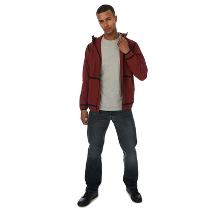 Wine - Side - Lacoste Mens Lettering Light Hooded Jacket