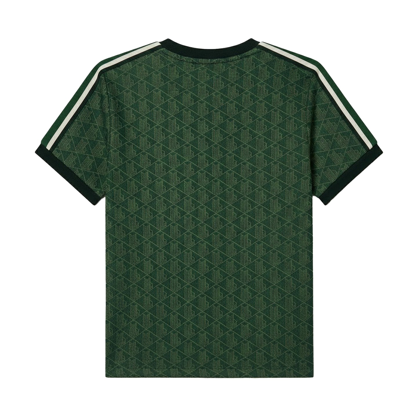 Green - Back - Lacoste Womens-Ladies Monogram Jacquard Slim T-Shirt
