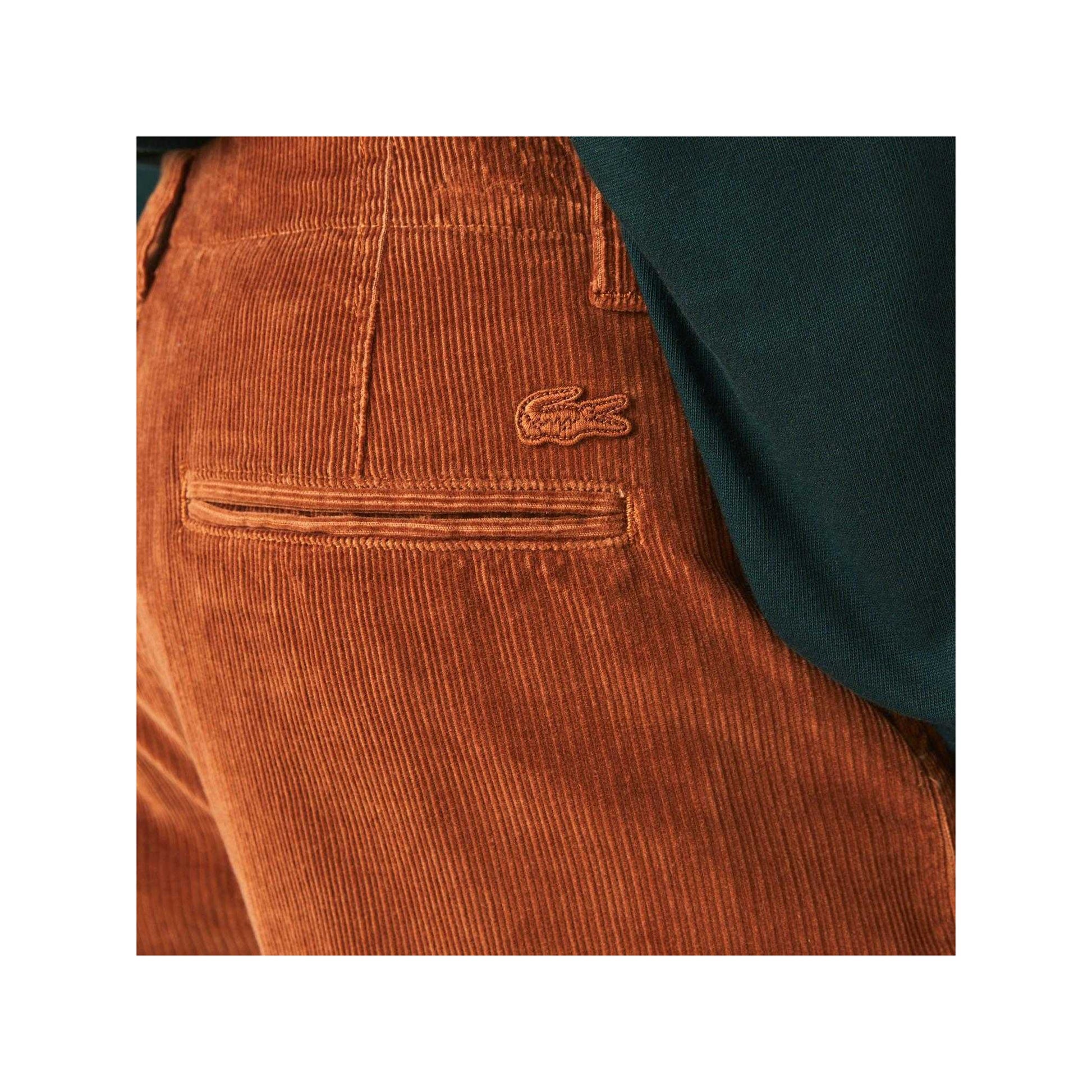 Brown - Side - Lacoste Mens Straight Chinos