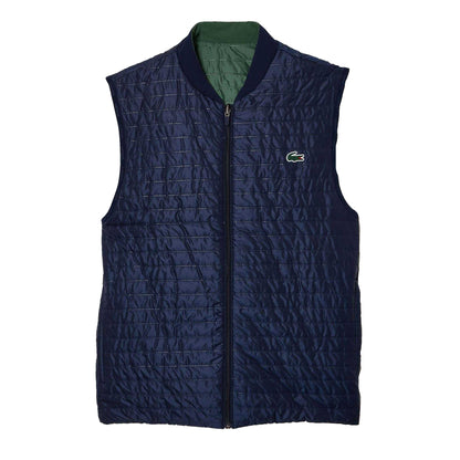 Green - Back - Lacoste Mens Reversible Lightweight Padded Gilet