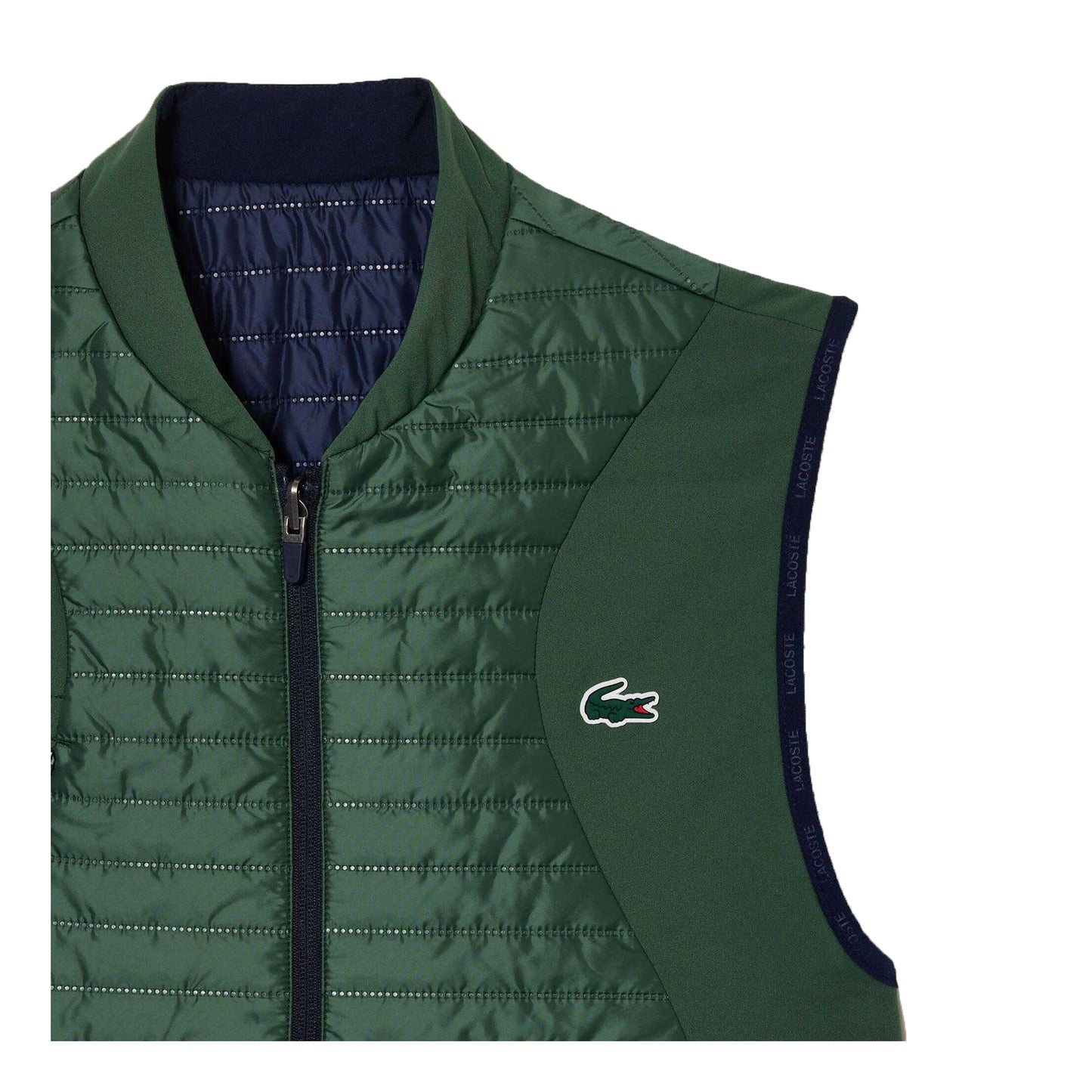 Green - Side - Lacoste Mens Reversible Lightweight Padded Gilet