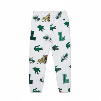 White - Back - Lacoste Womens-Ladies Seasonal Logo Jogging Bottoms
