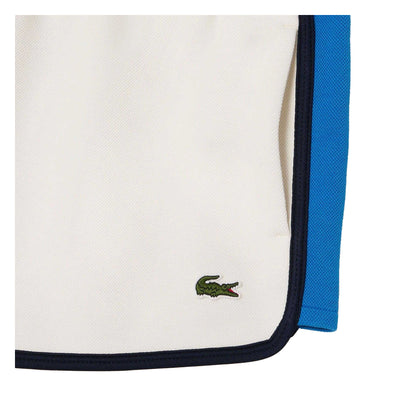 Cream - Side - Lacoste Womens-Ladies Contrast Panel Shorts