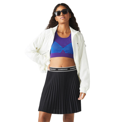Black - Side - Lacoste Womens-Ladies Pleated Elasticated Waist Skirt