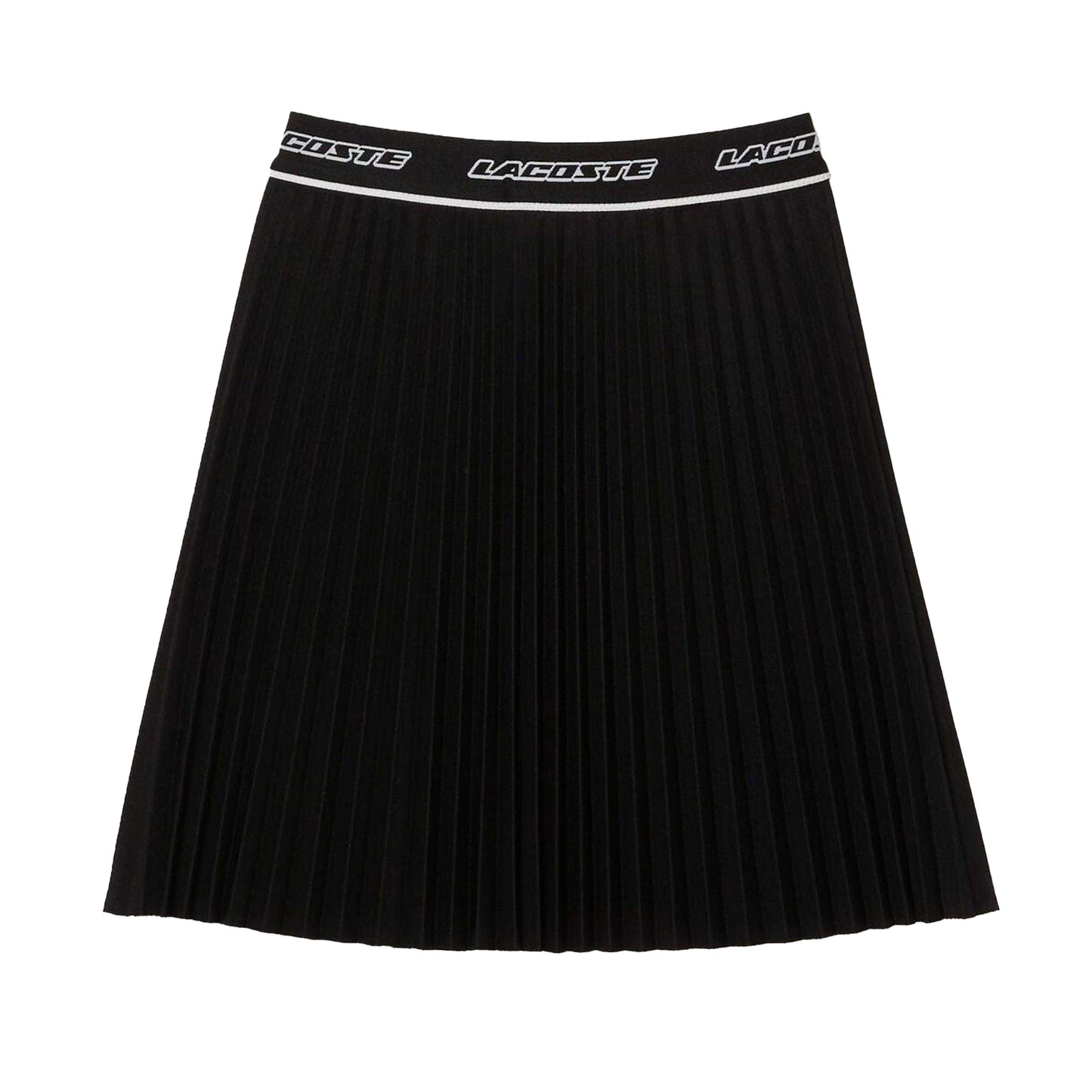 Black - Front - Lacoste Womens-Ladies Pleated Elasticated Waist Skirt