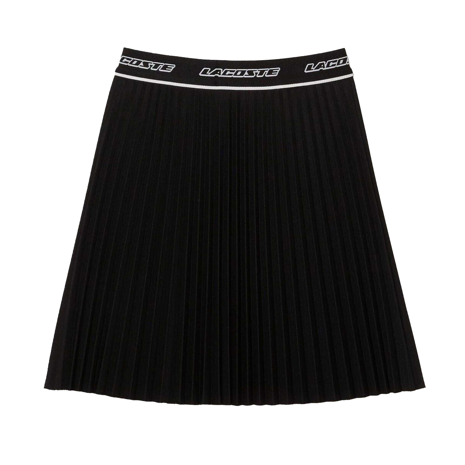 Black - Front - Lacoste Womens-Ladies Pleated Elasticated Waist Skirt