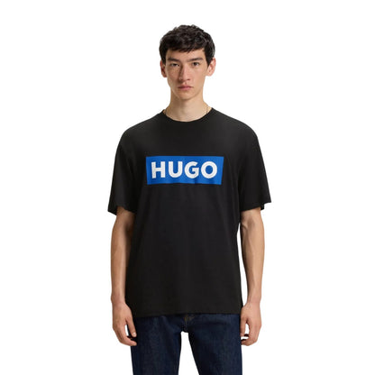 Black - Side - Hugo Mens Nico Print Logo T-Shirt