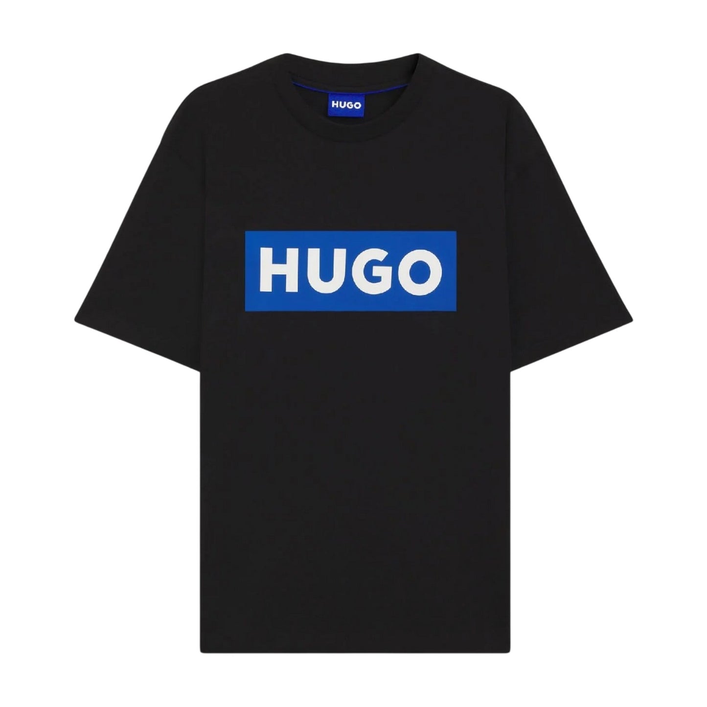 Black - Front - Hugo Mens Nico Print Logo T-Shirt