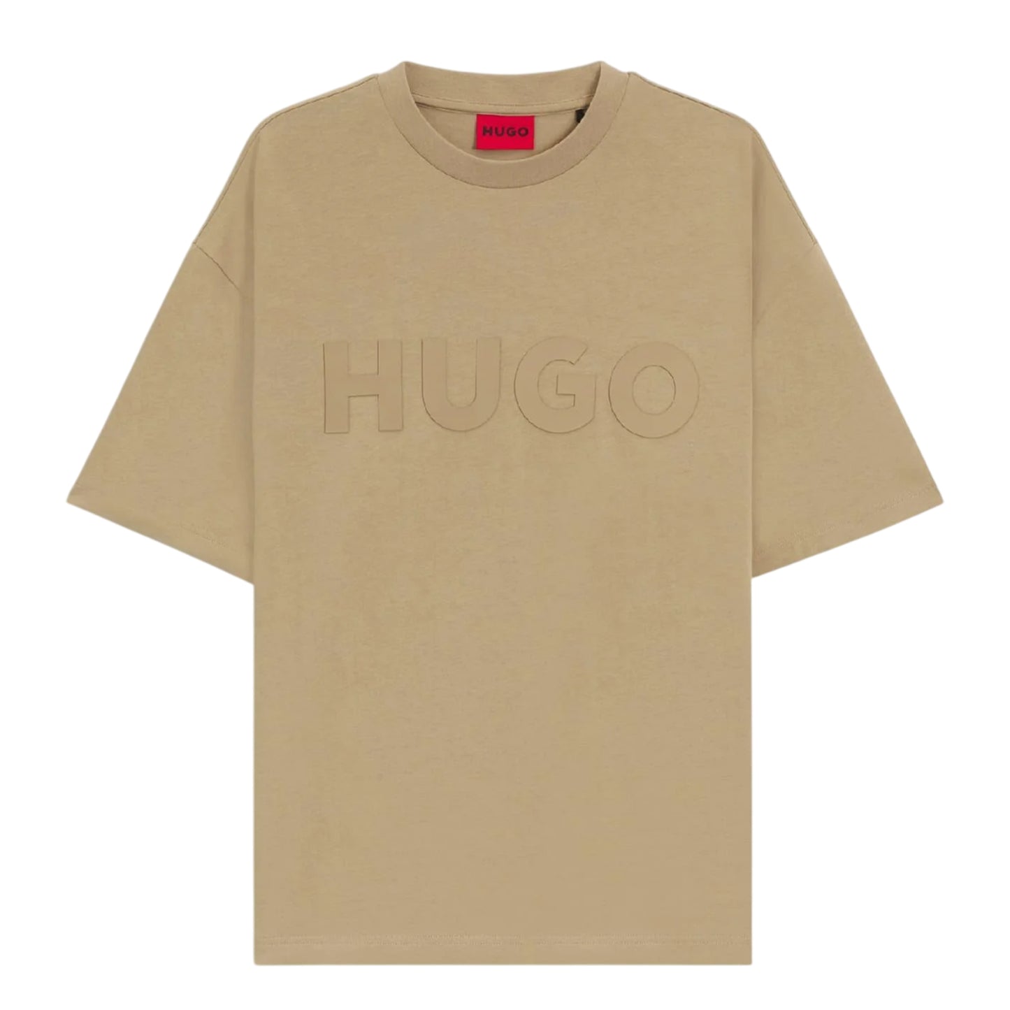 Beige - Front - Hugo Mens Dinkee Oversized T-Shirt