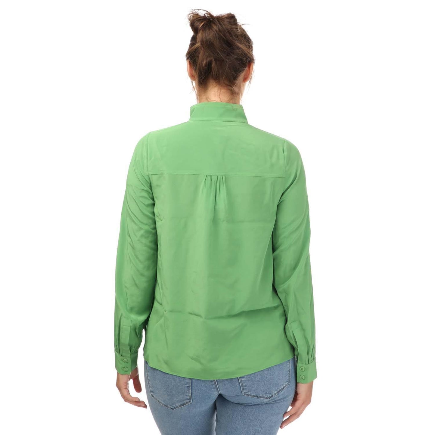 Green - Back - Ted Baker Womens-Ladies Marylou Silk Standing Collar Shirt