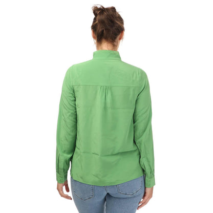 Green - Back - Ted Baker Womens-Ladies Marylou Silk Standing Collar Shirt