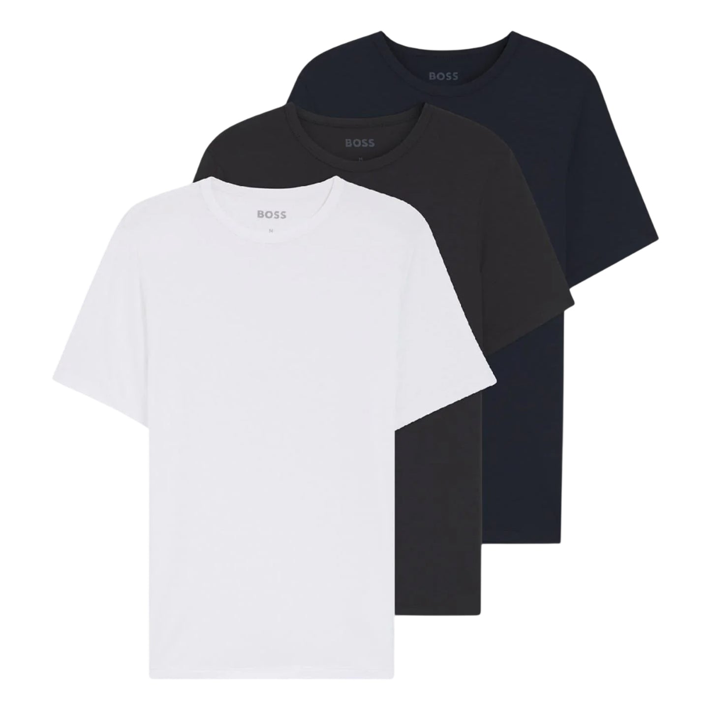 Multicoloured - Front - Hugo Boss Mens Bamboo Slim T-Shirt (Pack of 3)