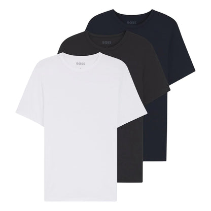 Multicoloured - Front - Hugo Boss Mens Bamboo Slim T-Shirt (Pack of 3)