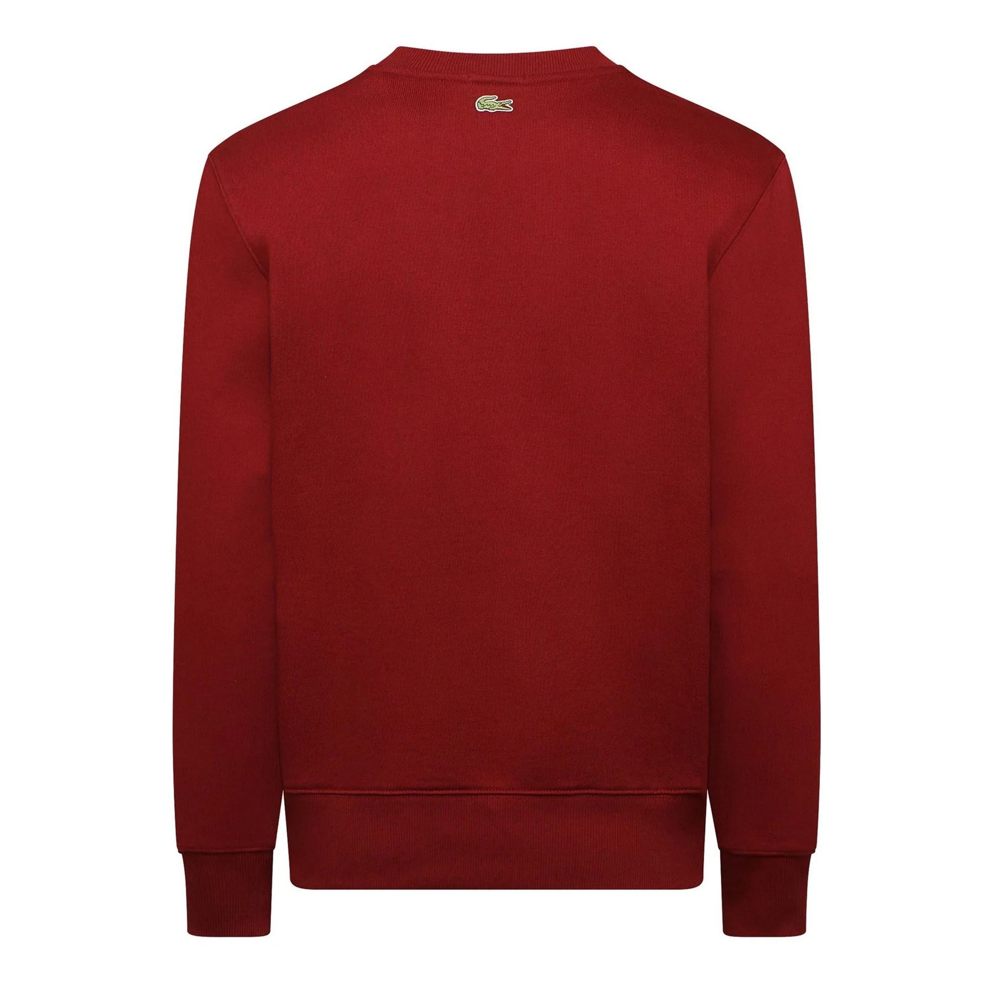 Red - Back - Lacoste Mens Logo Crew Neck Sweatshirt