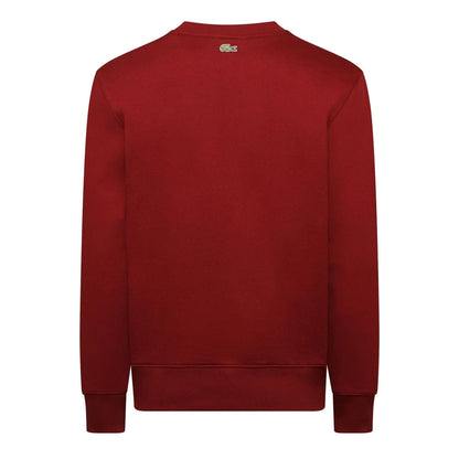Red - Back - Lacoste Mens Logo Crew Neck Sweatshirt