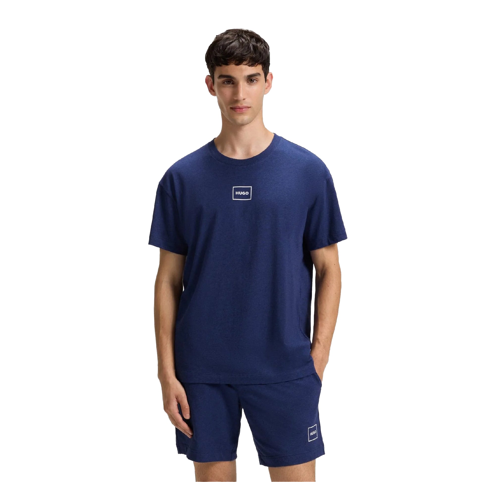 Dark Blue - Lifestyle - Hugo Mens Laze Logo T-Shirt