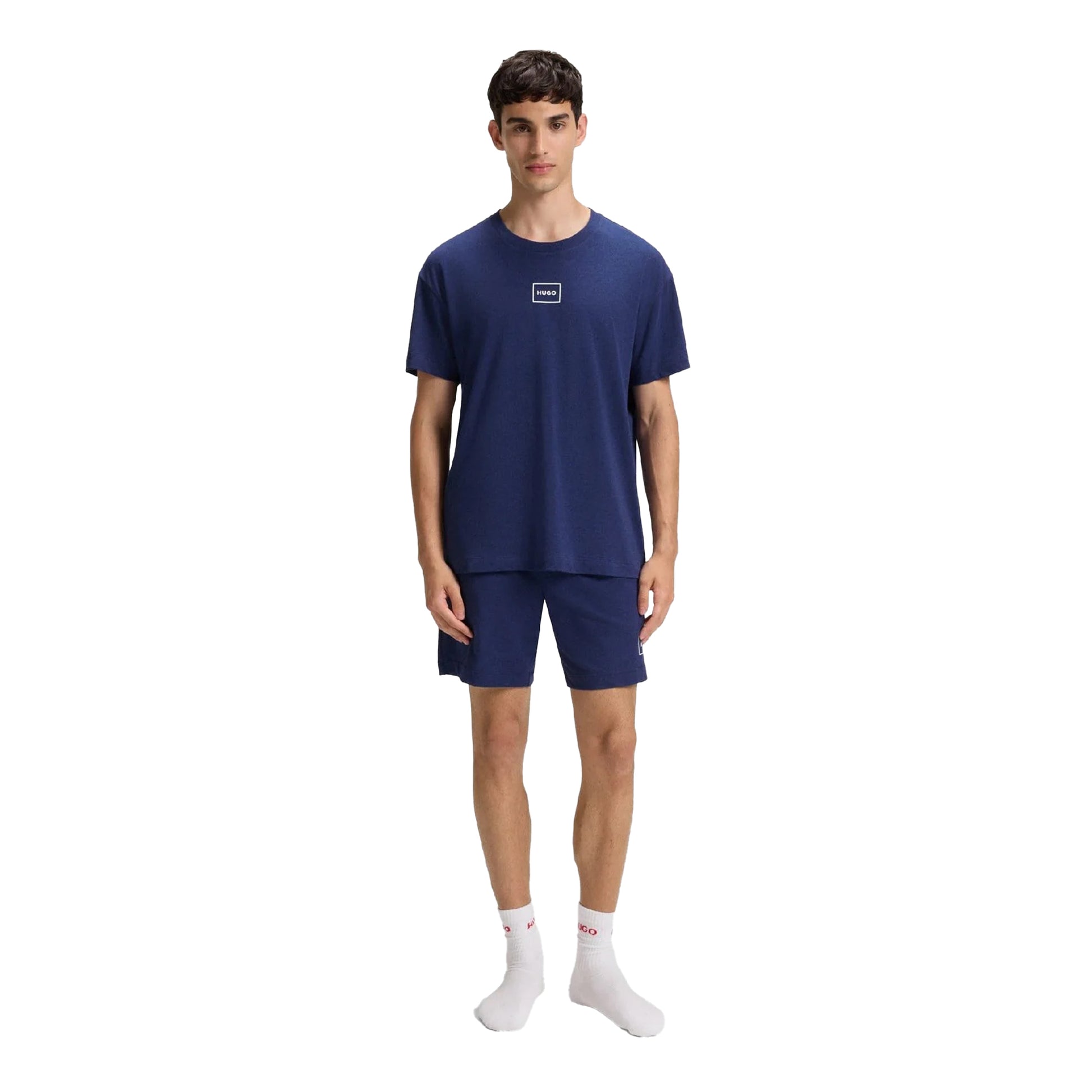 Dark Blue - Pack Shot - Hugo Mens Laze Logo T-Shirt