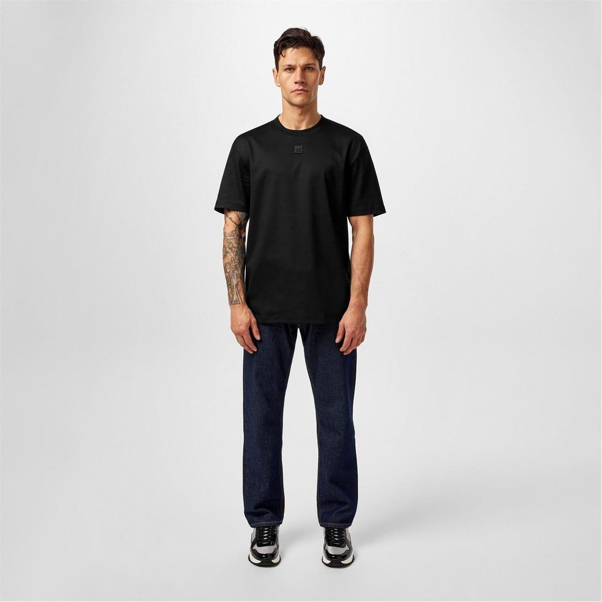 Black - Side - Hugo Mens Dalile Stacked T-Shirt