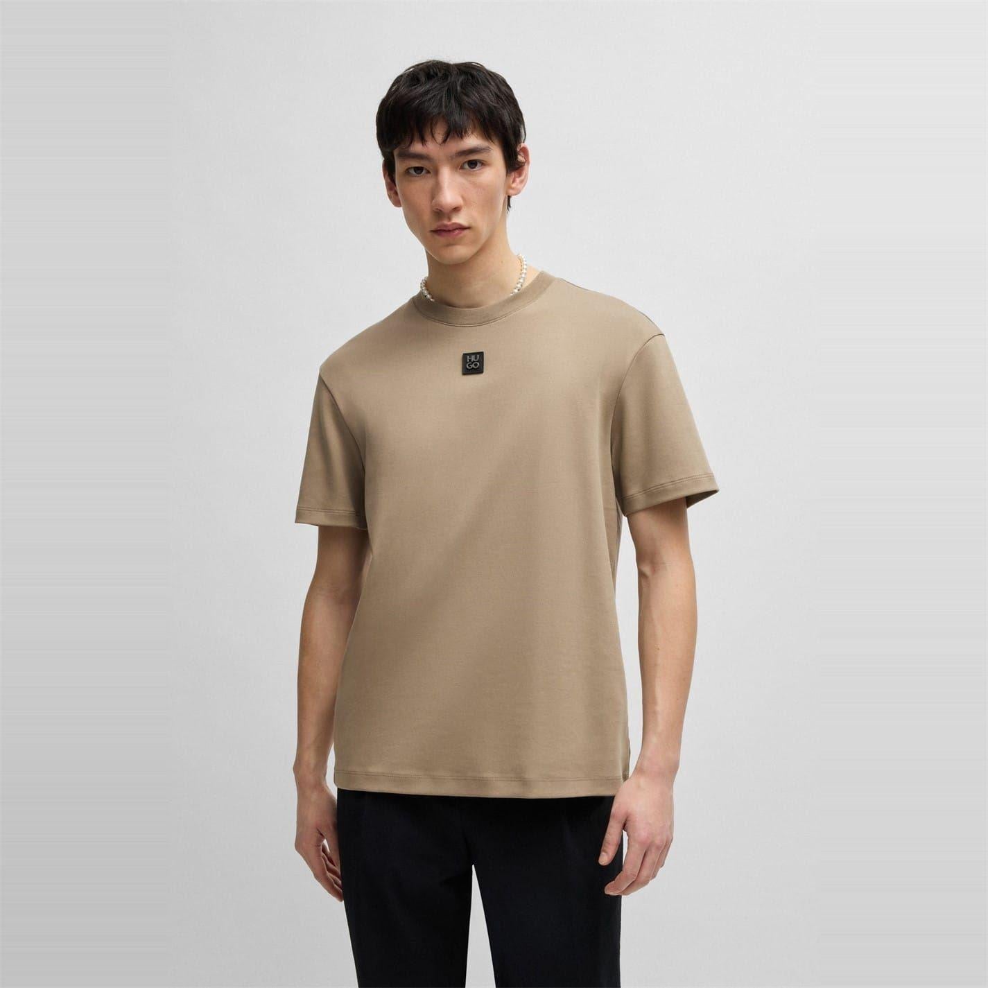 Medium Brown - Back - Hugo Mens Dalile Stacked T-Shirt
