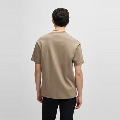 Medium Brown - Side - Hugo Mens Dalile Stacked T-Shirt