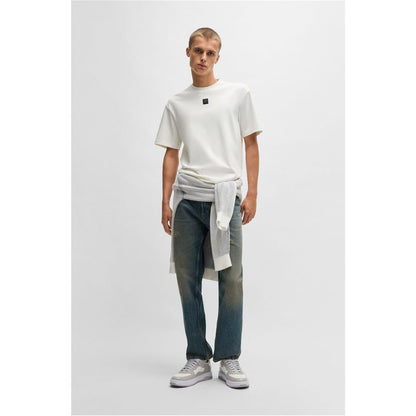 Natural - Side - Hugo Mens Dalile Stacked T-Shirt