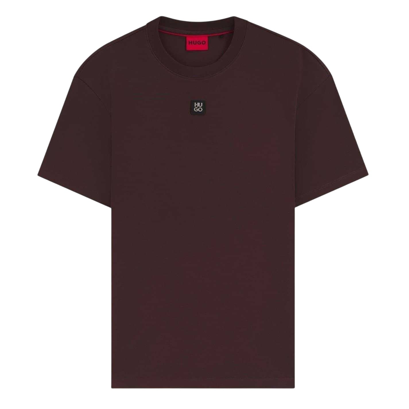 Dark Brown - Front - Hugo Mens Dalile Stacked T-Shirt