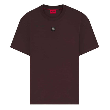 Dark Brown - Front - Hugo Mens Dalile Stacked T-Shirt