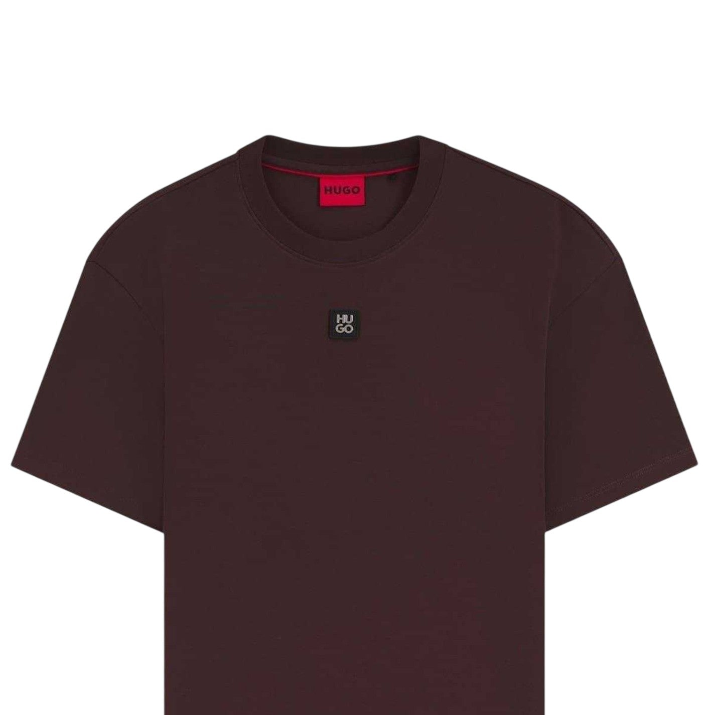 Dark Brown - Side - Hugo Mens Dalile Stacked T-Shirt