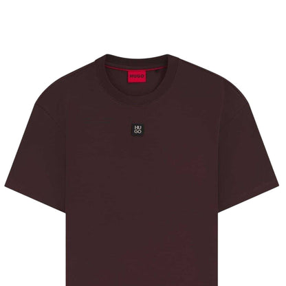 Dark Brown - Side - Hugo Mens Dalile Stacked T-Shirt