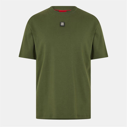 Dark Green - Front - Hugo Mens Dalile Stacked T-Shirt