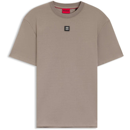 Brown - Front - Hugo Mens Dalile Stacked T-Shirt