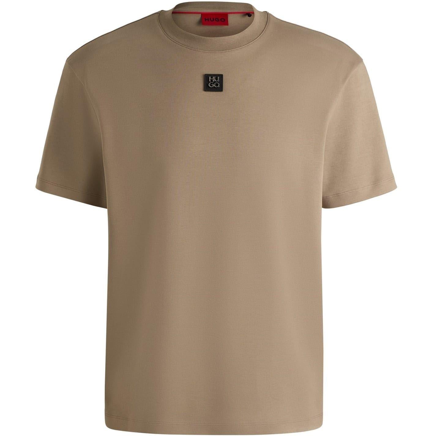 Medium Brown - Front - Hugo Mens Dalile Stacked T-Shirt