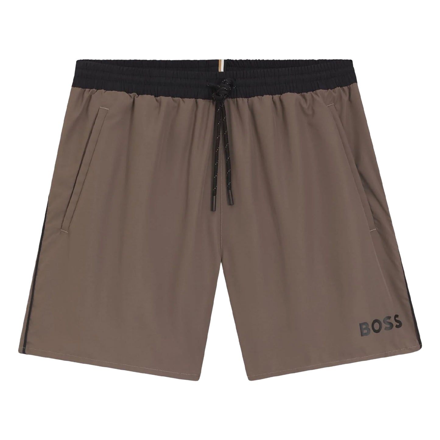 Brown - Front - Hugo Mens Starfish Logo Swim Shorts